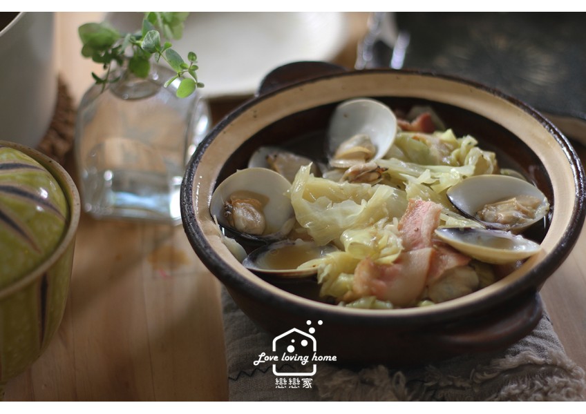【昨日的美食】蒜味奶油蛤蜊高麗菜~~看日劇學做菜