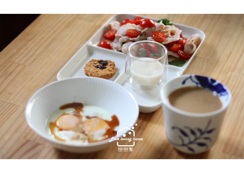 小番茄豬肉溫沙拉+新加坡早餐蛋 /211餐盤+168輕斷食