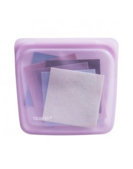 STASHER白金矽膠密封袋：方形-紫