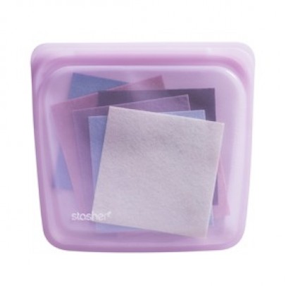 STASHER白金矽膠密封袋：方形-紫