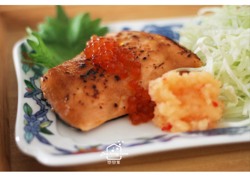 炙燒味噌鮭魚+辣椒蘿蔔泥