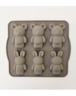 兔兔&熊熊 六入矽膠模具