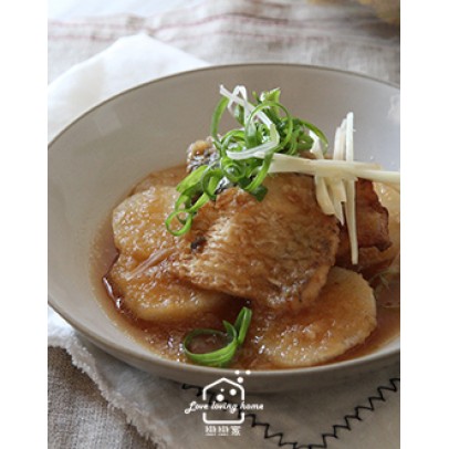 日式料理6：蘿蔔鮮魚甘露煮/干貝蓋飯二吃/珍味茸菇醬/ 抹茶栗子水羊羹
