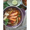 泰式料理4：泰式海鮮酸辣湯+香蘭葉包雞+大薄片+摩摩喳喳